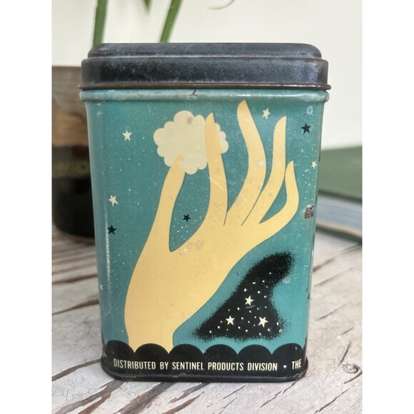 Vintage 1940’s Tin Cotton Plucks Cotton Ball Decor Item Advertising W/ Contents - Picture 5 of 9